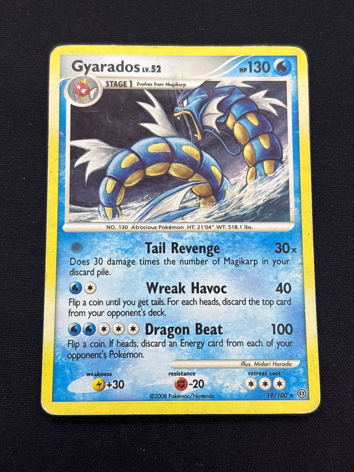 Auction Lot 245: Gyarados Holo Pokemon Card Conditions Vary