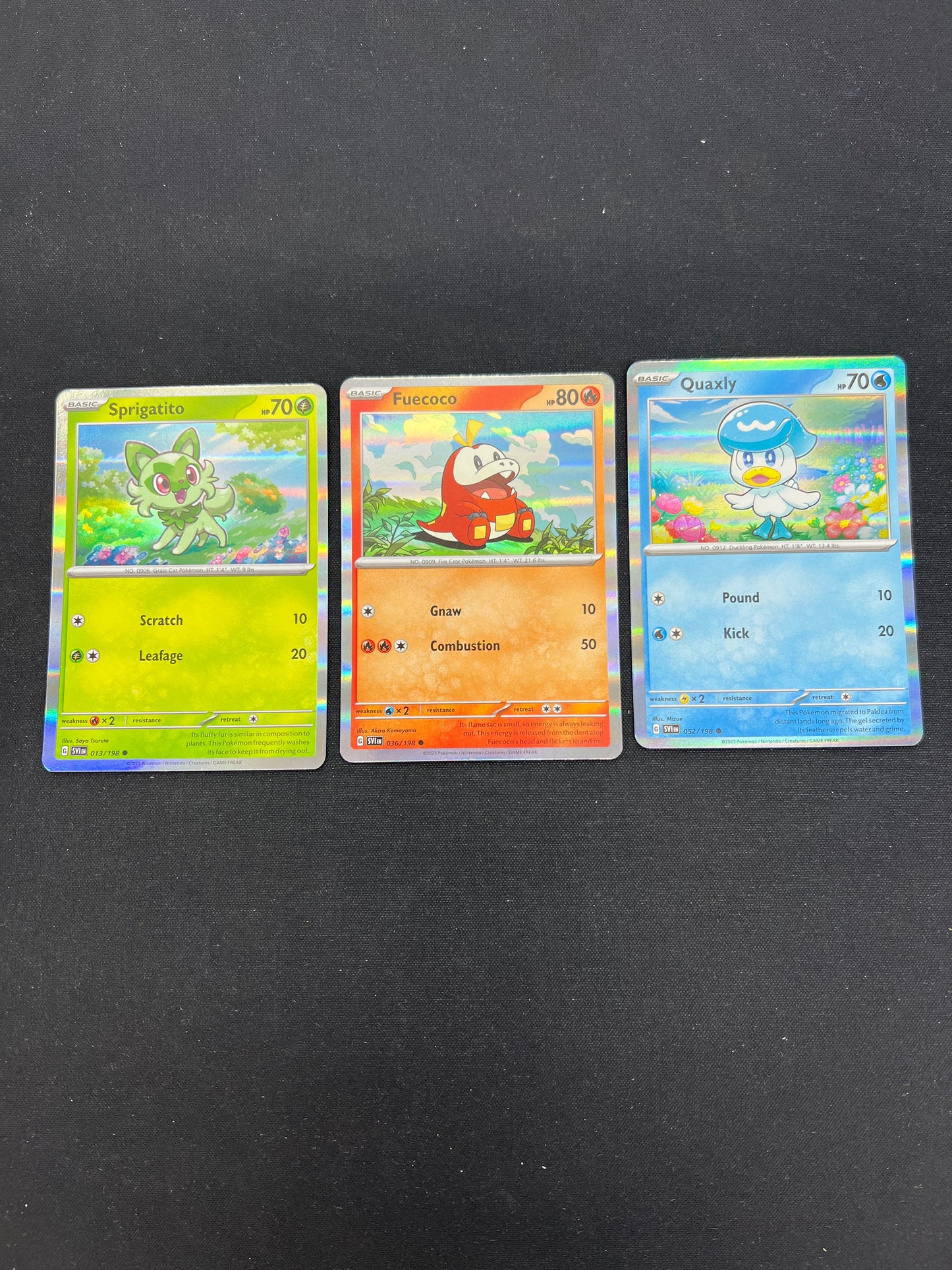 Auction Lot 239: Pokemon Cards Lot of 3 Paldea Starters Holo Promo Conditions Vary