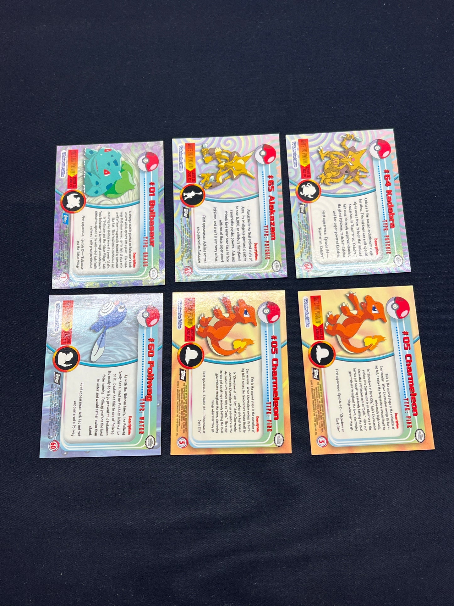 Auction Lot 98: Pokemon Topps Non Foil Card Lot of 6 Conditions Vary