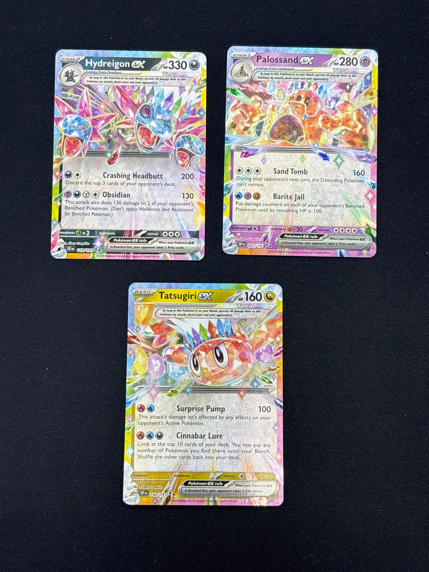 Auction Lot 193: Pokemon Card Lot of 3 Surging Sparks Conditions Vary