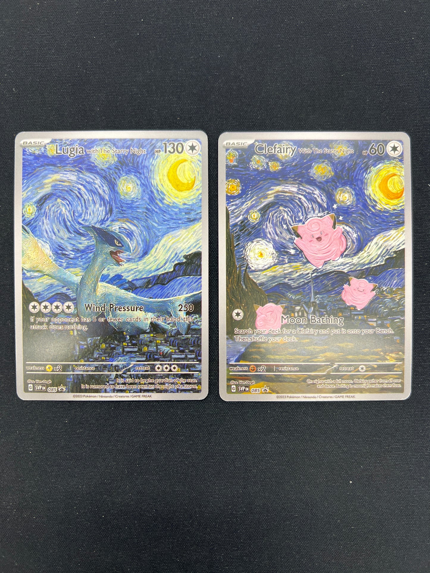 Auction Lot 438: Pokemon Cards CUSTOM Lot of 2 Lapras & Clefairy Van Gogh Conditions Vary