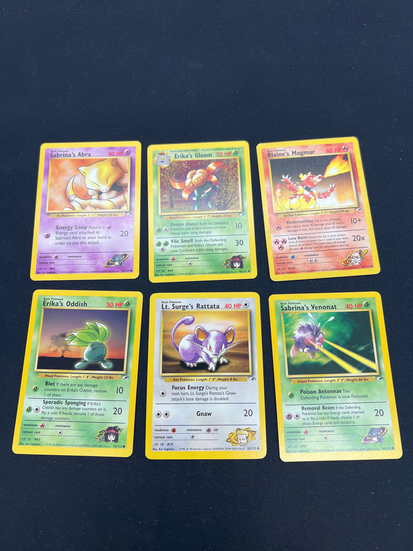 Auction Lot 158: Pokemon Cards Lot of 6 WOTC Gym Heroes Commons Uncommons Conditions Vary