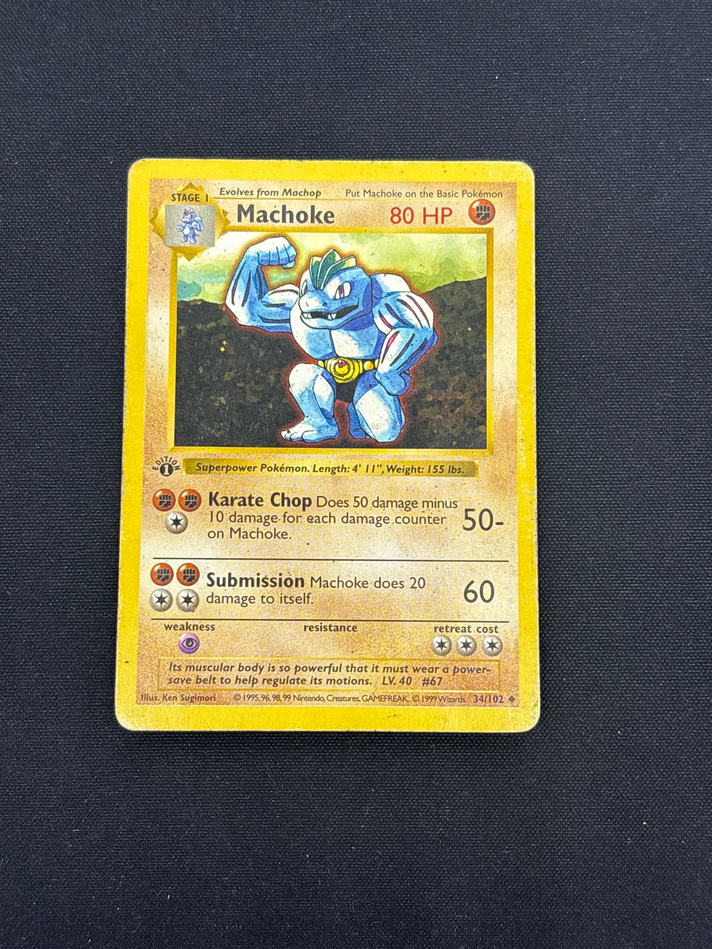 Auction Lot 441: Pokemon Cards 1st Edition Base Set Machoke Condition Vary