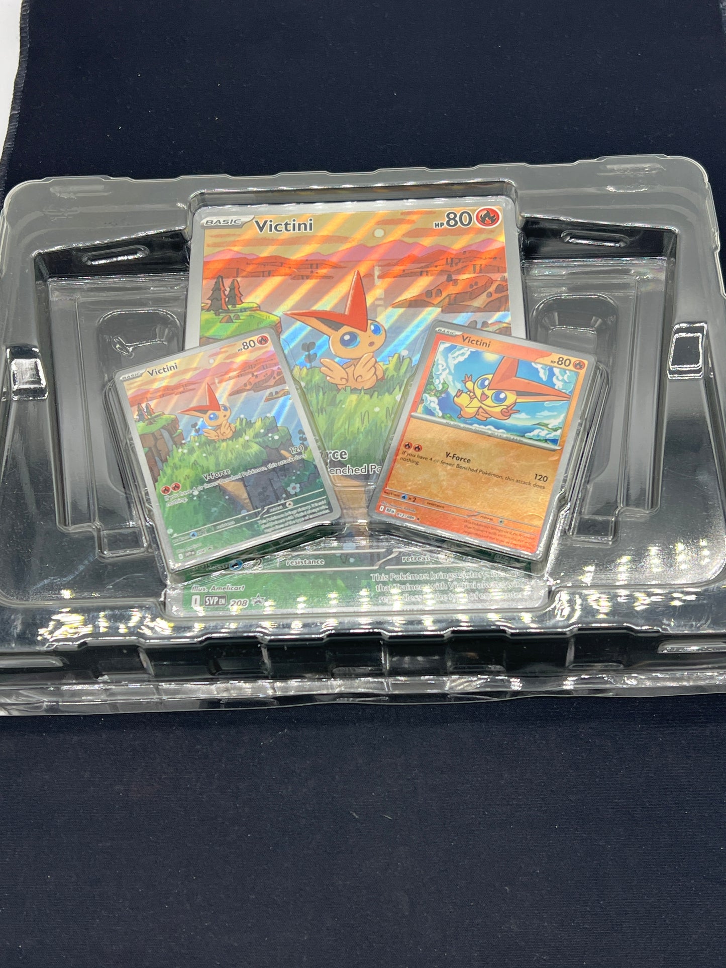 Auction Lot 195: Pokemon Cards Lot of 3 Victini Promo Conditions Vary