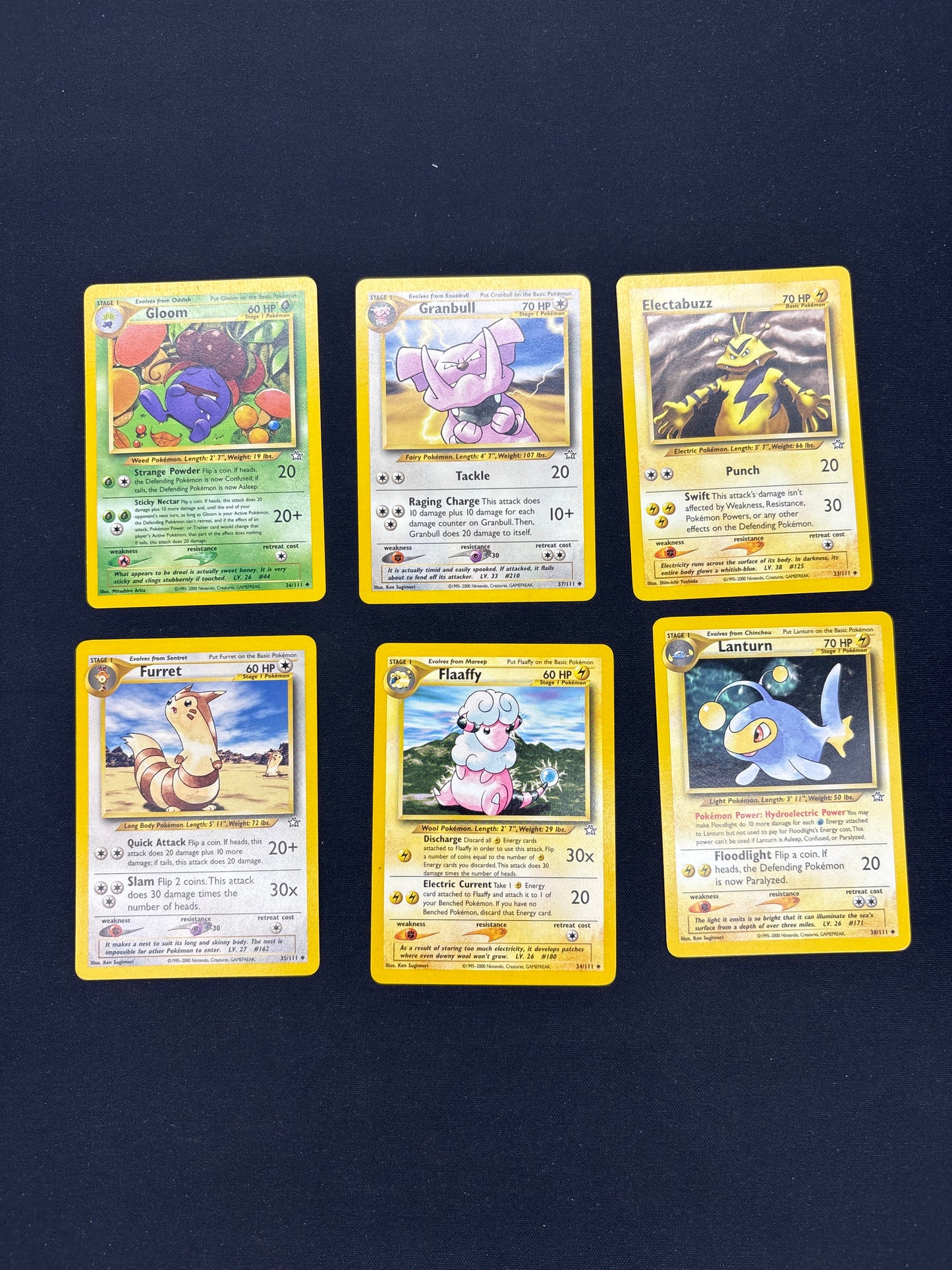 Auction Lot 179: Pokemon Neo Genesis Card Lot 3 Conditions Vary