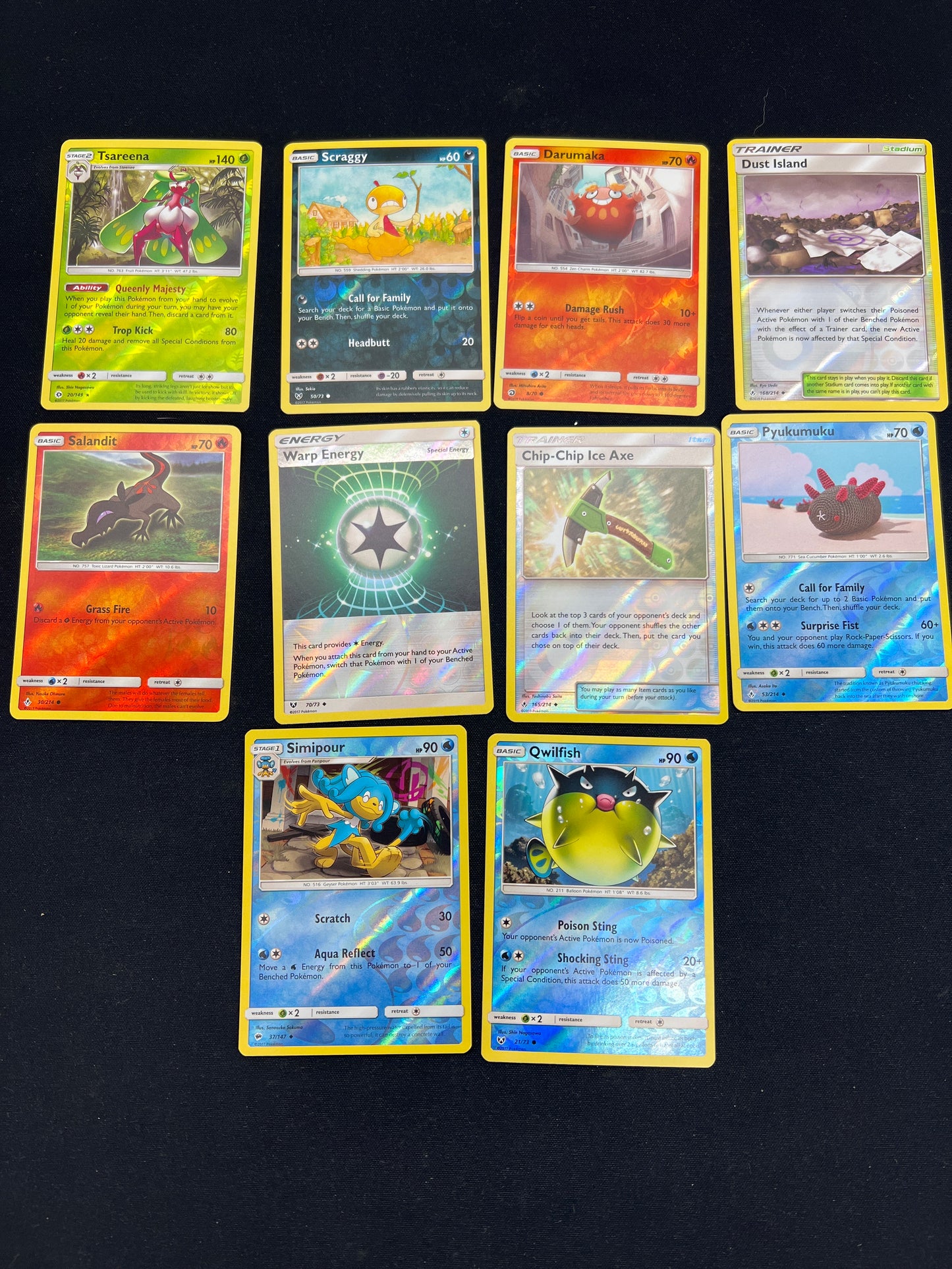 Auction Lot 12: Pokemon Cards Lot of 12 Assorted SM Reverse Holos Conditions Vary