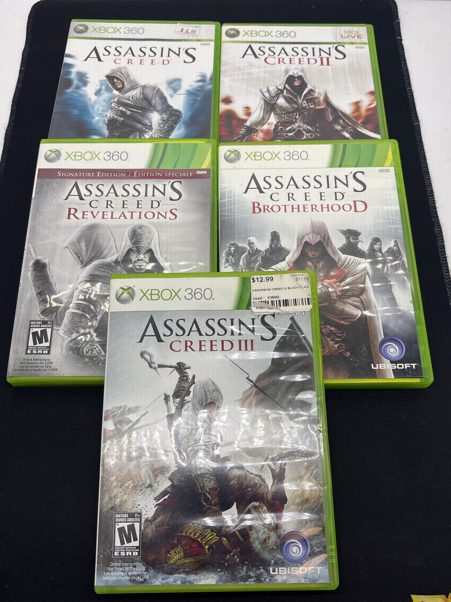 Auction Lot 211: XBOX 360 Video Game Lot of 5 Assassin's Creed I II III Revelations Brotherhood