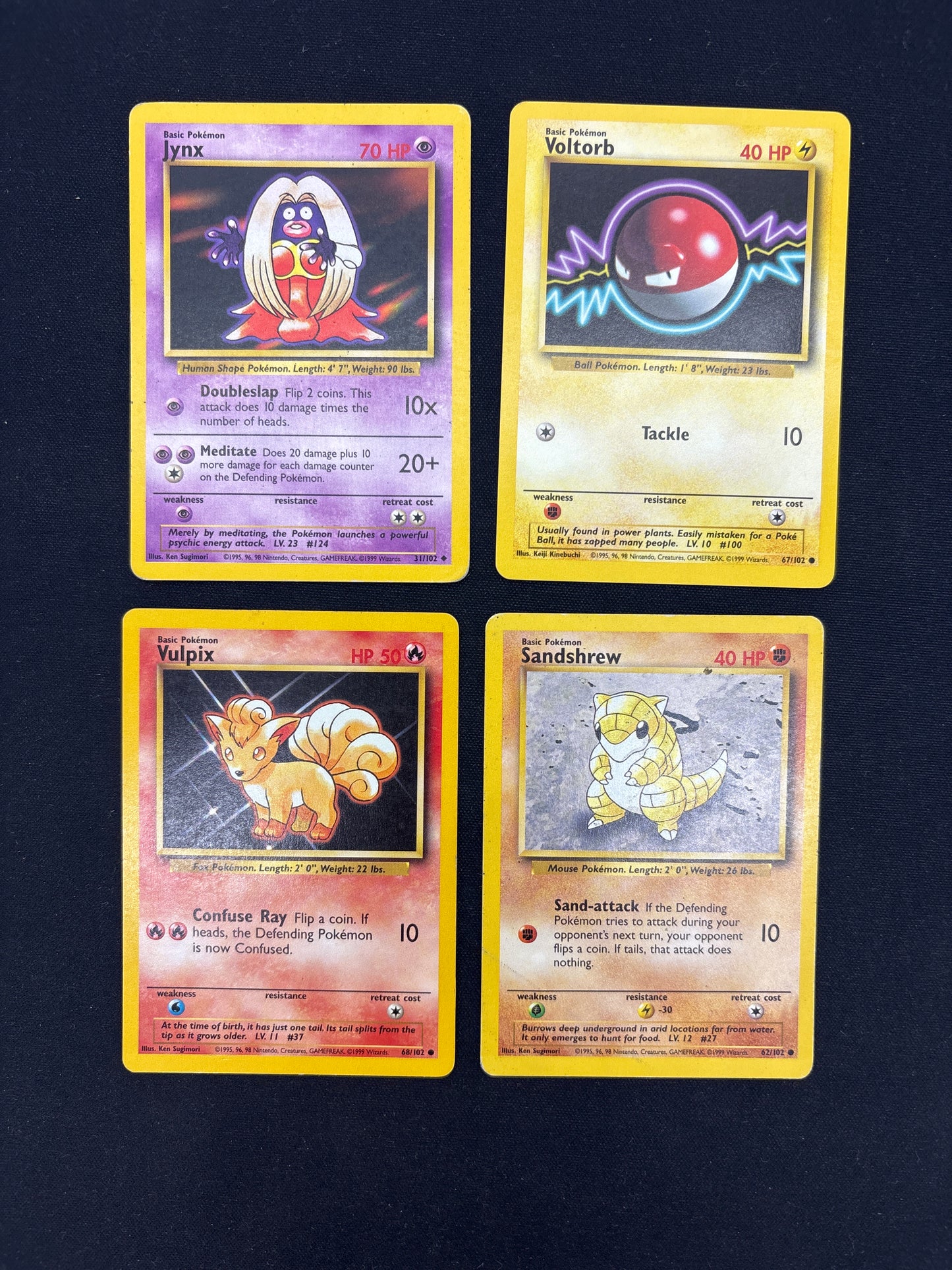 Auction Lot 338: Pokemon Cards Lot of 4 Base Set Uncommon Commons Conditions Vary