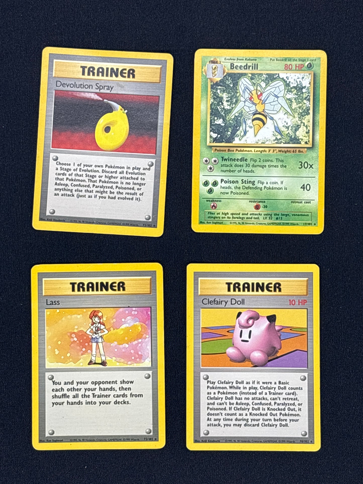 Auction Lot 9: Pokemon WOTC Base Set Non Holo Rare Card Lot 3 Conditions Vary