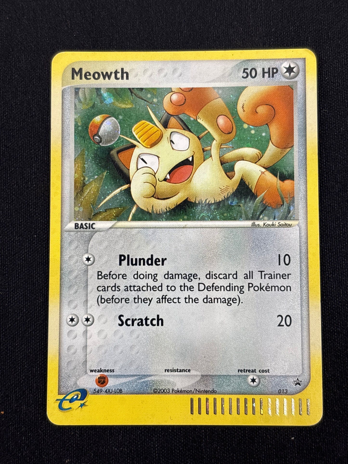 Auction Lot 34: Meowth Holo Pokemon Black Star Promo 13 Conditions Vary