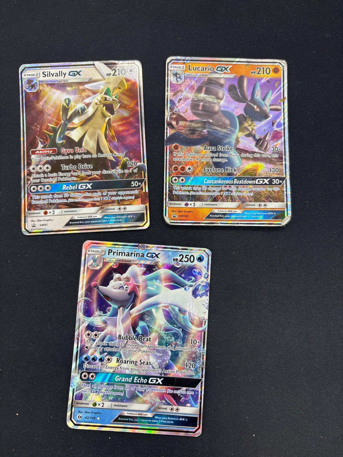 Auction Lot 256: Pokemon Cards Lot of 3 Assorted GX Ultra Rares Conditions Vary