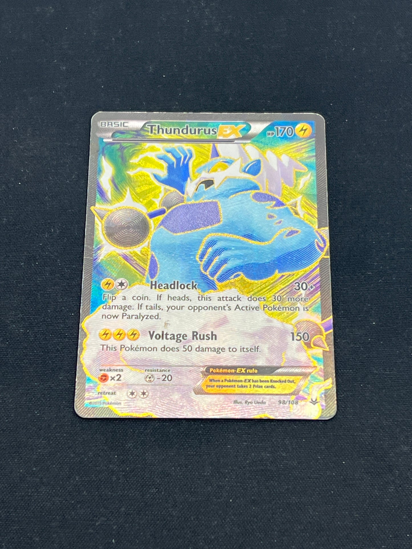 Auction Lot 301: Pokemon Cards Thundurus EX Full Art Roaring Skies Conditions Vary