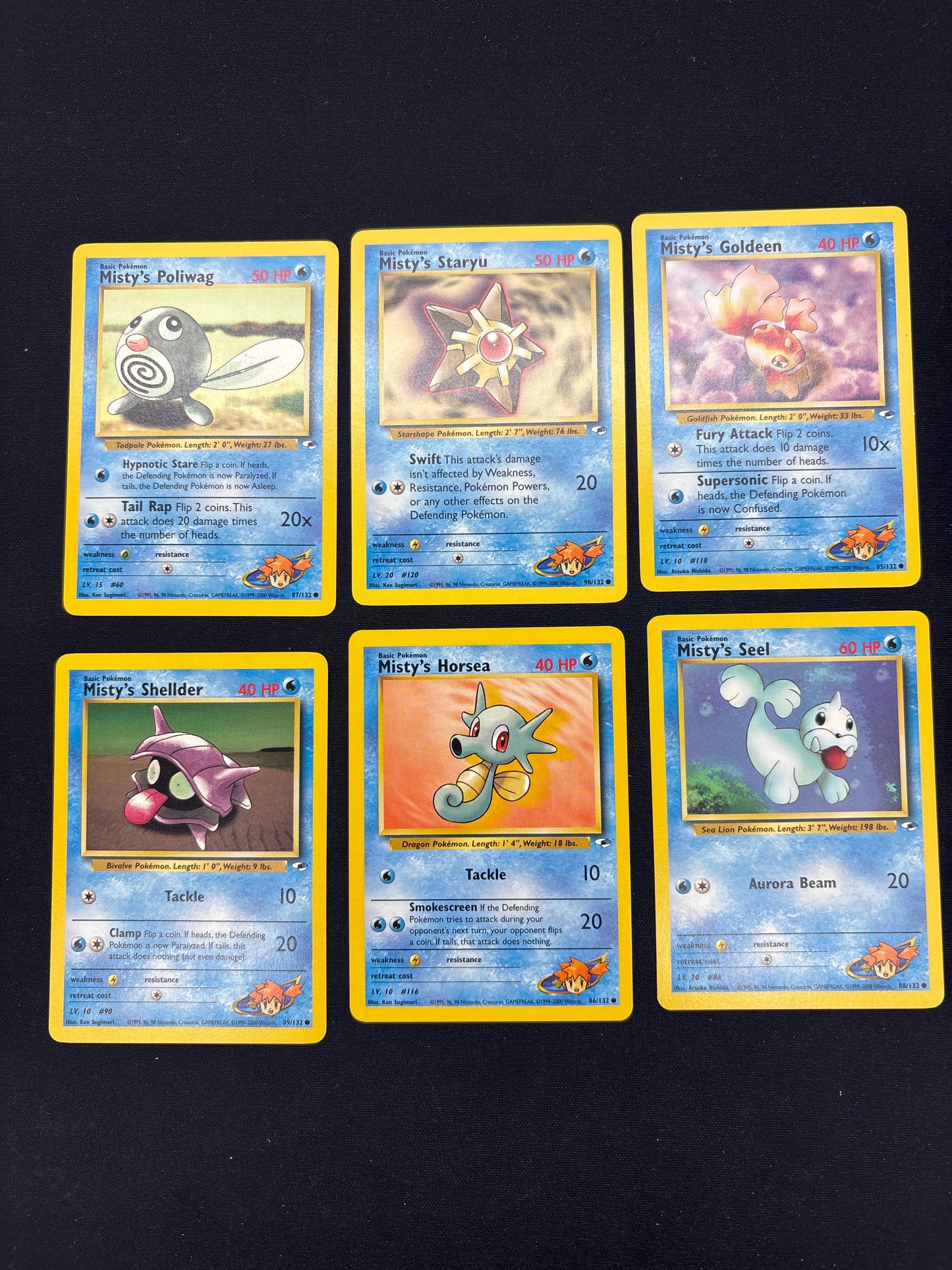 Auction Lot 221: Pokemon Cards Lot of 6 Misty’s Gym Heroes Conditions Vary