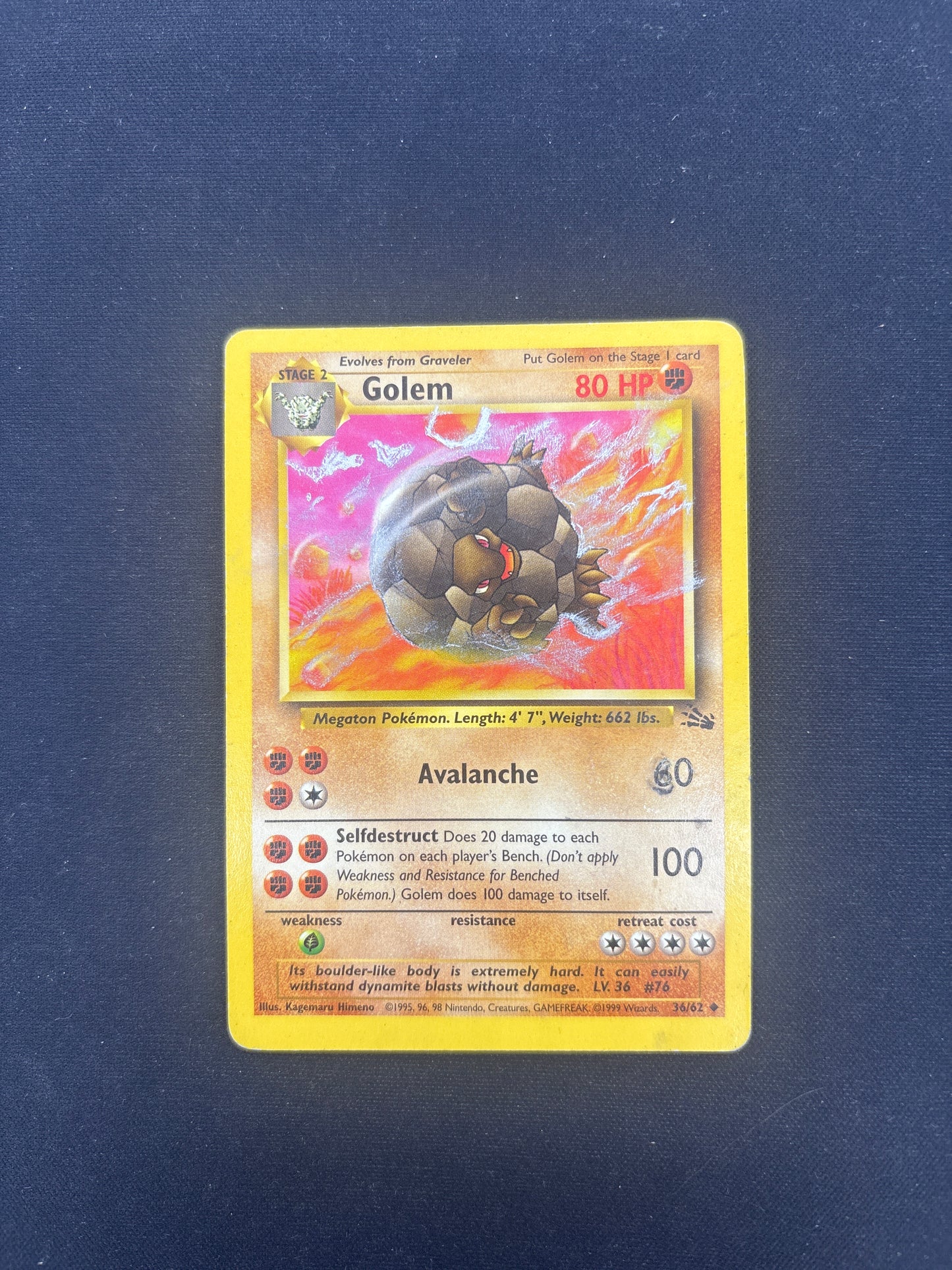 Auction Lot 29: Pokemon Card Golem Fossil Condition Vary