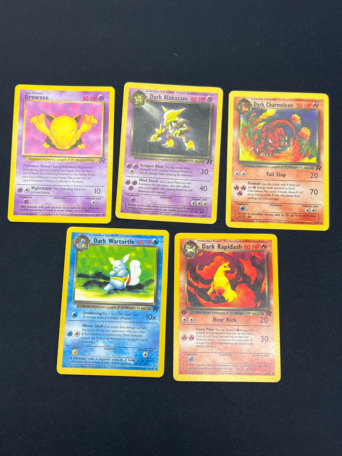 Auction Lot 378: Pokemon Cards Lot of 5 Assorted Team Rocket Conditions Vary