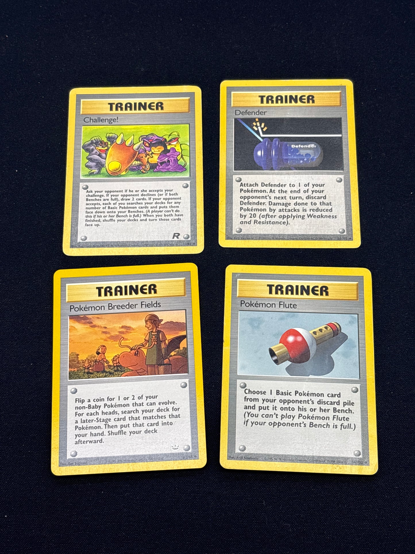 Auction Lot 221: Pokemon Cards Lot of 4 Assorted WOTC Trainer Conditions Vary