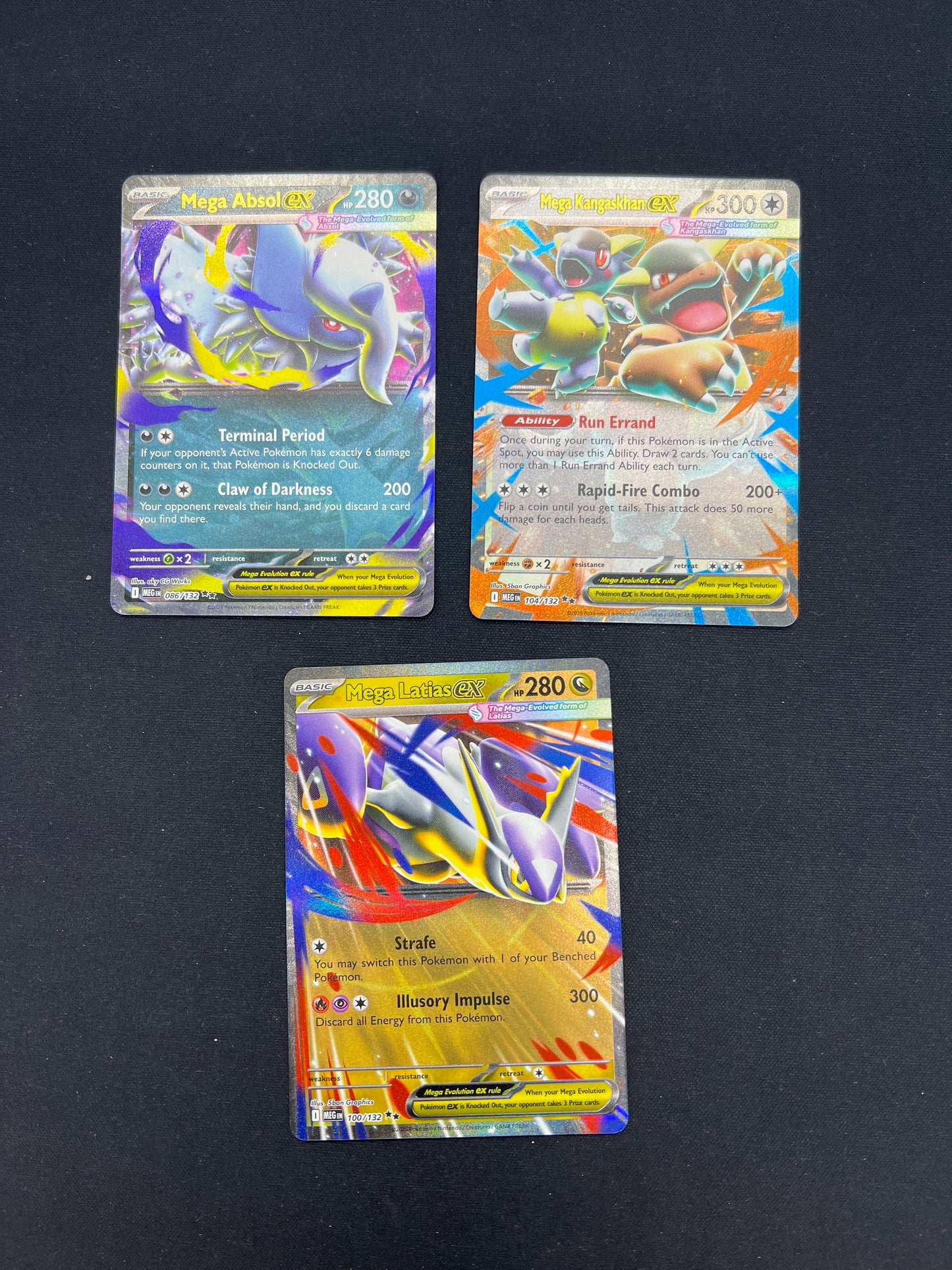 Auction Lot 227: Pokemon Cards Lot of 3 Assorted Mega EX Mega Evolutions Conditions Vary
