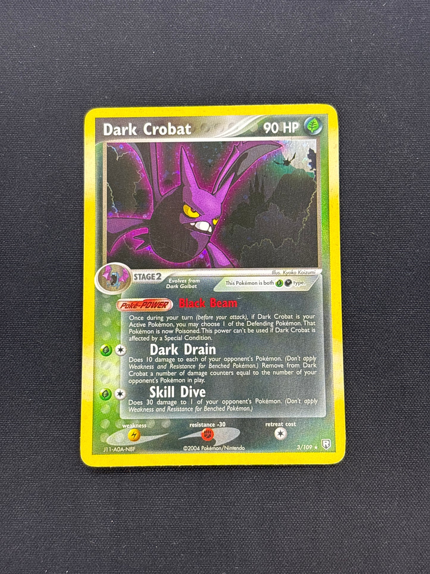 Auction Lot 19: Dark Crobat Holo Rare Pokemon EX Team Rocket Returns Card Conditions Vary