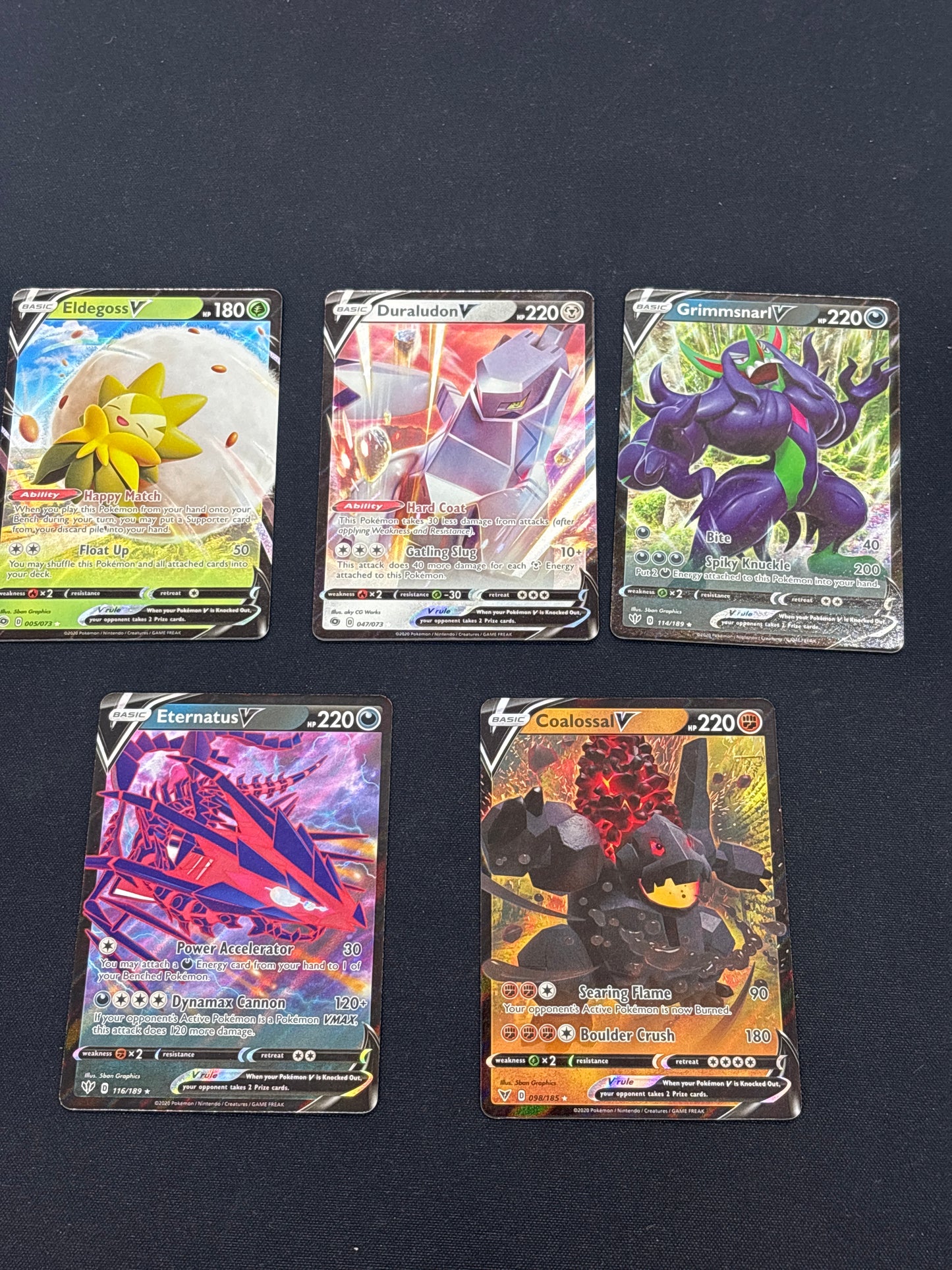 Auction Lot 147: Pokemon Cards Lot of 5 Assorted V Full Arts Condition Vary