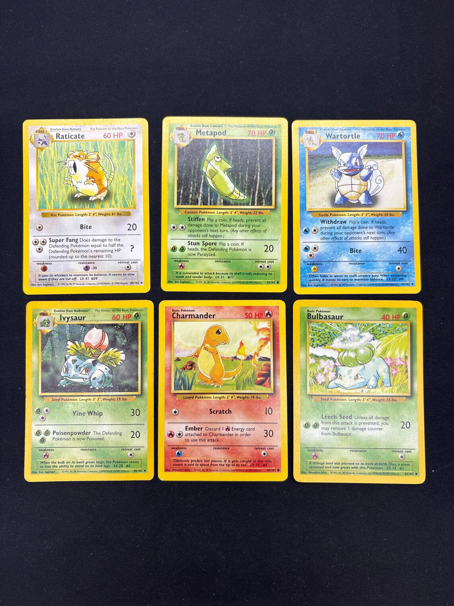 Auction Lot 408: Pokemon Cards Lot of 6 Assorted Base Set Conditions Vary