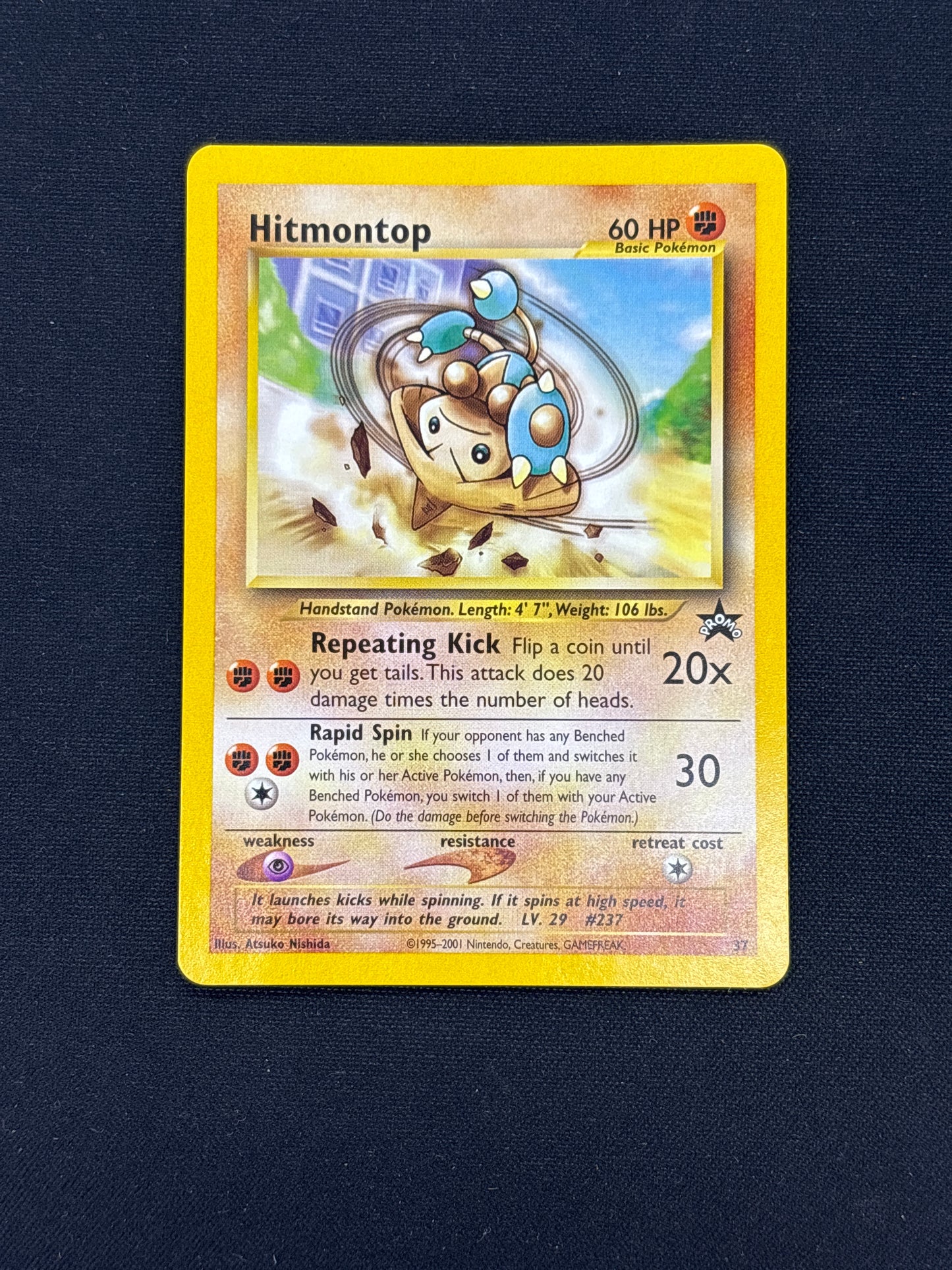 Auction Lot 87: Pokemon Card Hitmontop WOTC Black Star Promo Conditions Vary