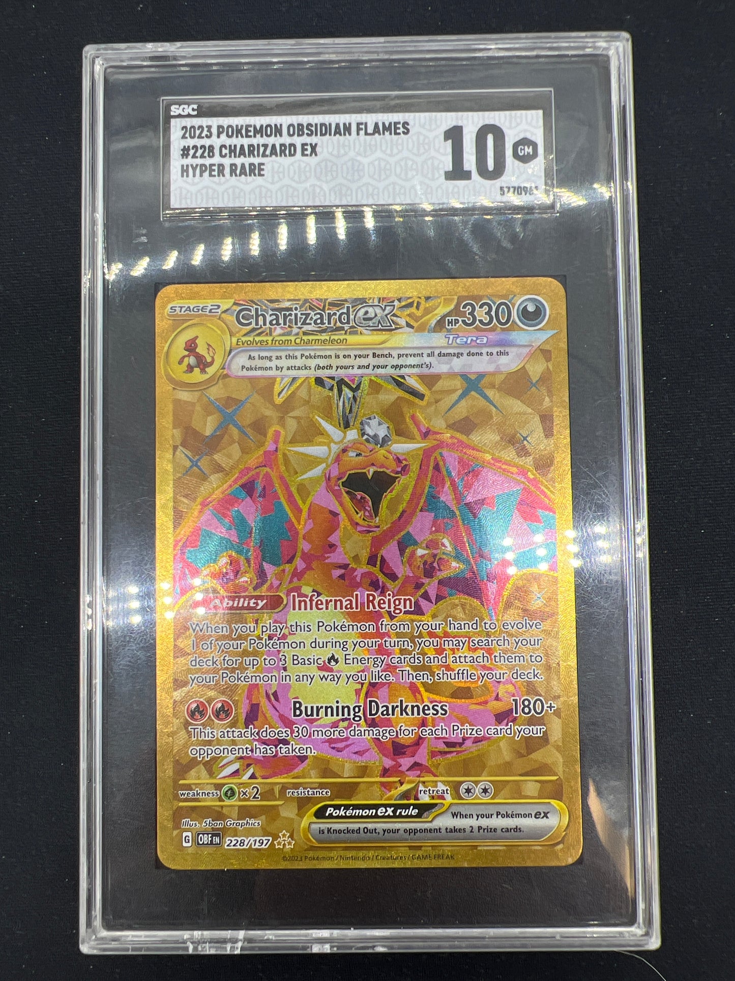 Auction Lot 263: Pokemon Cards Charizard EX Obsidian Flames SGC 10