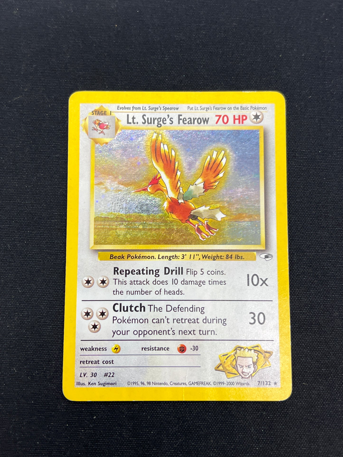 Auction Lot 221: Pokemon Cards Lt. Surge Fearow Holo Gym Heroes Condition Vary