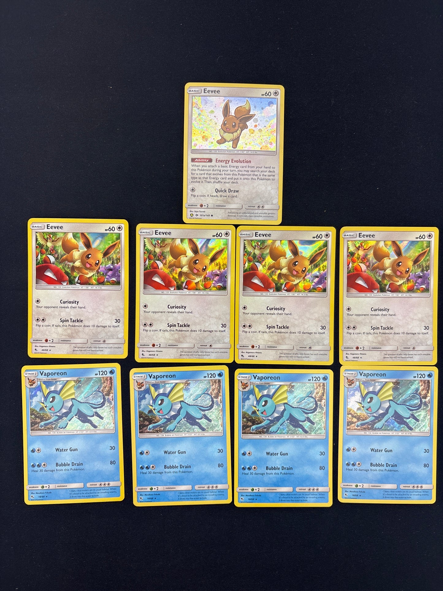 Auction Lot 80: Pokemon Cards Lot of 9 Eevee & Vaporeon Conditions Vary