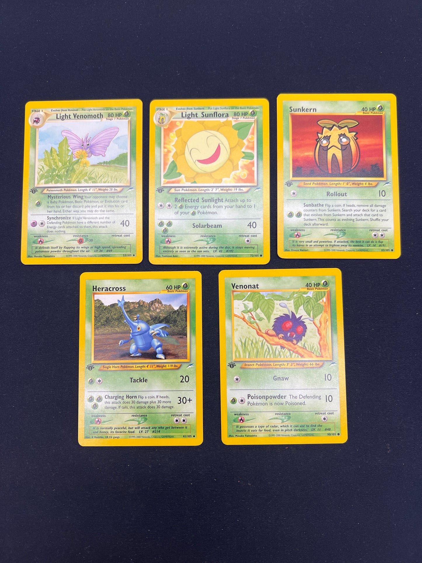 Auction Lot 16: Pokemon Cards Lot of 5 Assorted Grass Types 1st Editions Conditions Vary