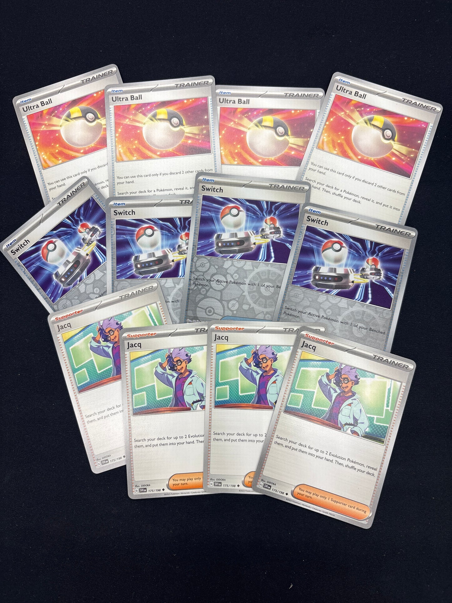 Auction Lot 247: Pokemon SV Trainer Card Lot 4 Conditions Vary