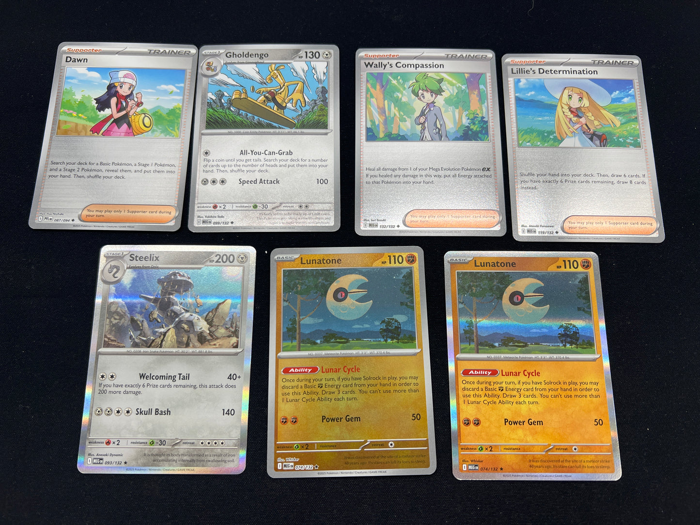 Auction Lot 9: Pokemon Cards Lot of 7 MEG Era Holos Condition Vary