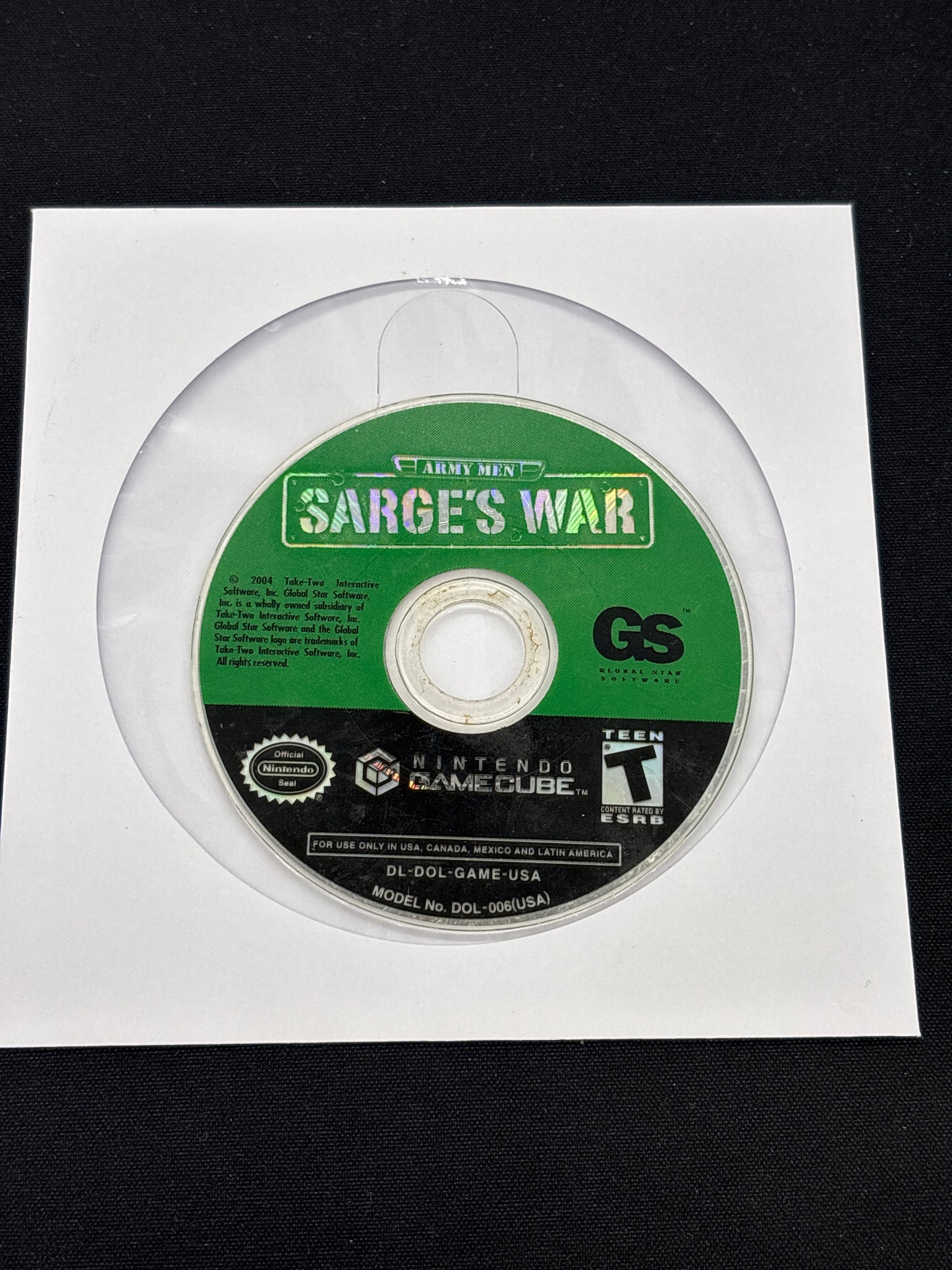 Auction Lot 166: GameCube Army Men Sarge's War Video Game Nintendo Gamecube Loose