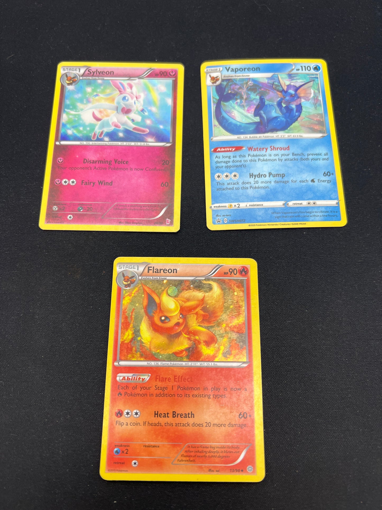 Auction Lot 224: Pokemon Cards Assorted Lot of 3 Eeveelution Holos Conditions Vary