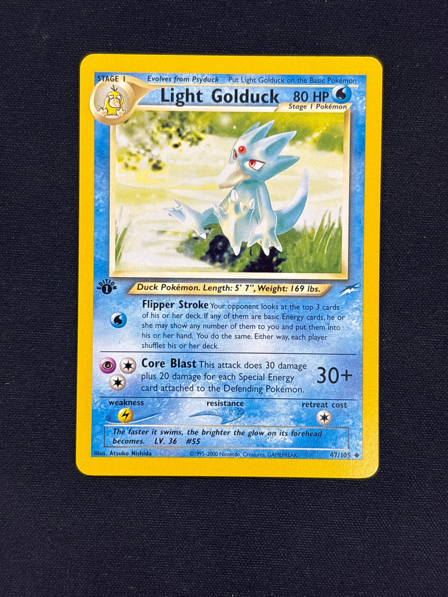 Auction Lot 226: Pokemon Card Light Golduck 1st Edition Neo Destiny Conditions Vary