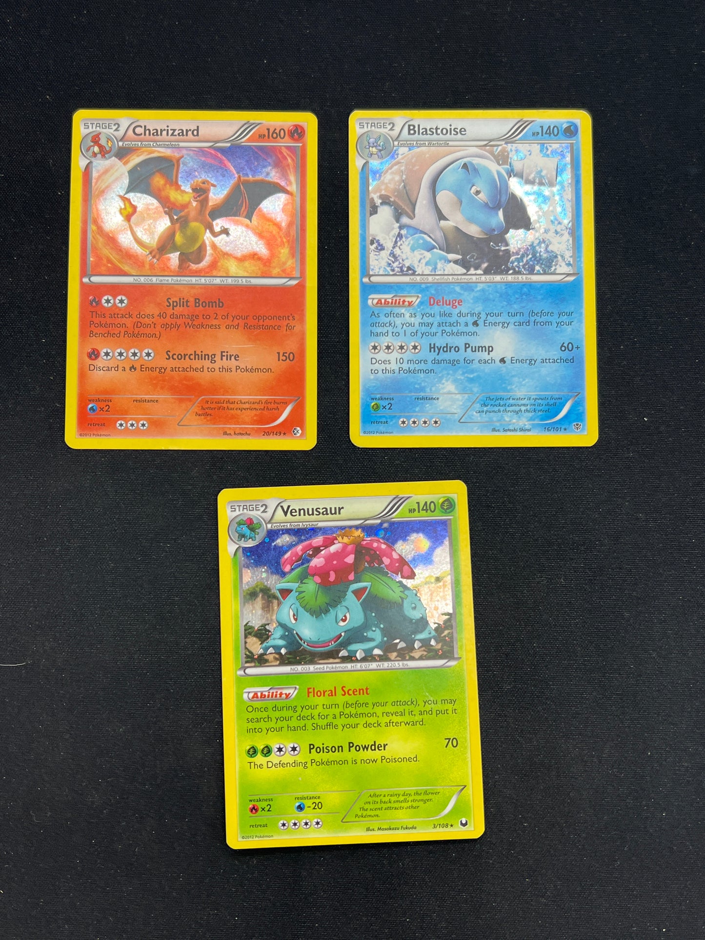 Auction Lot 432: Pokemon Cards Kanto Starter Holo Rare Card Lot Conditions Vary