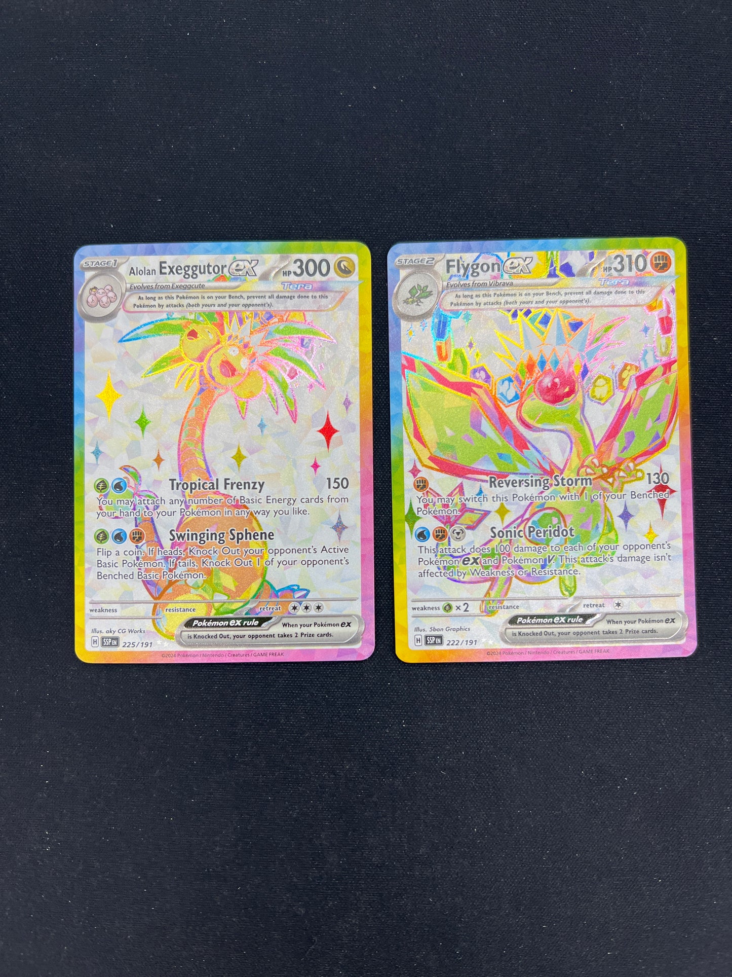 Auction Lot 201: Pokemon Cards Lot of 2 Assorted Tera EX Full Art SV Conditions Vary
