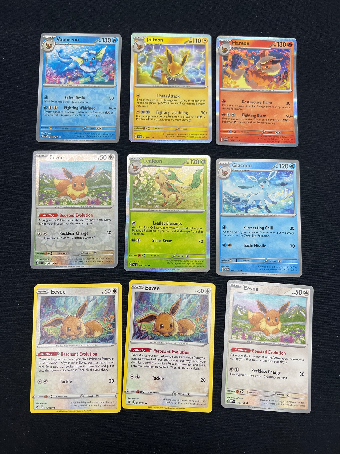 Auction Lot 308: Pokemon Cards Eeveelution Card Lot Conditions Vary