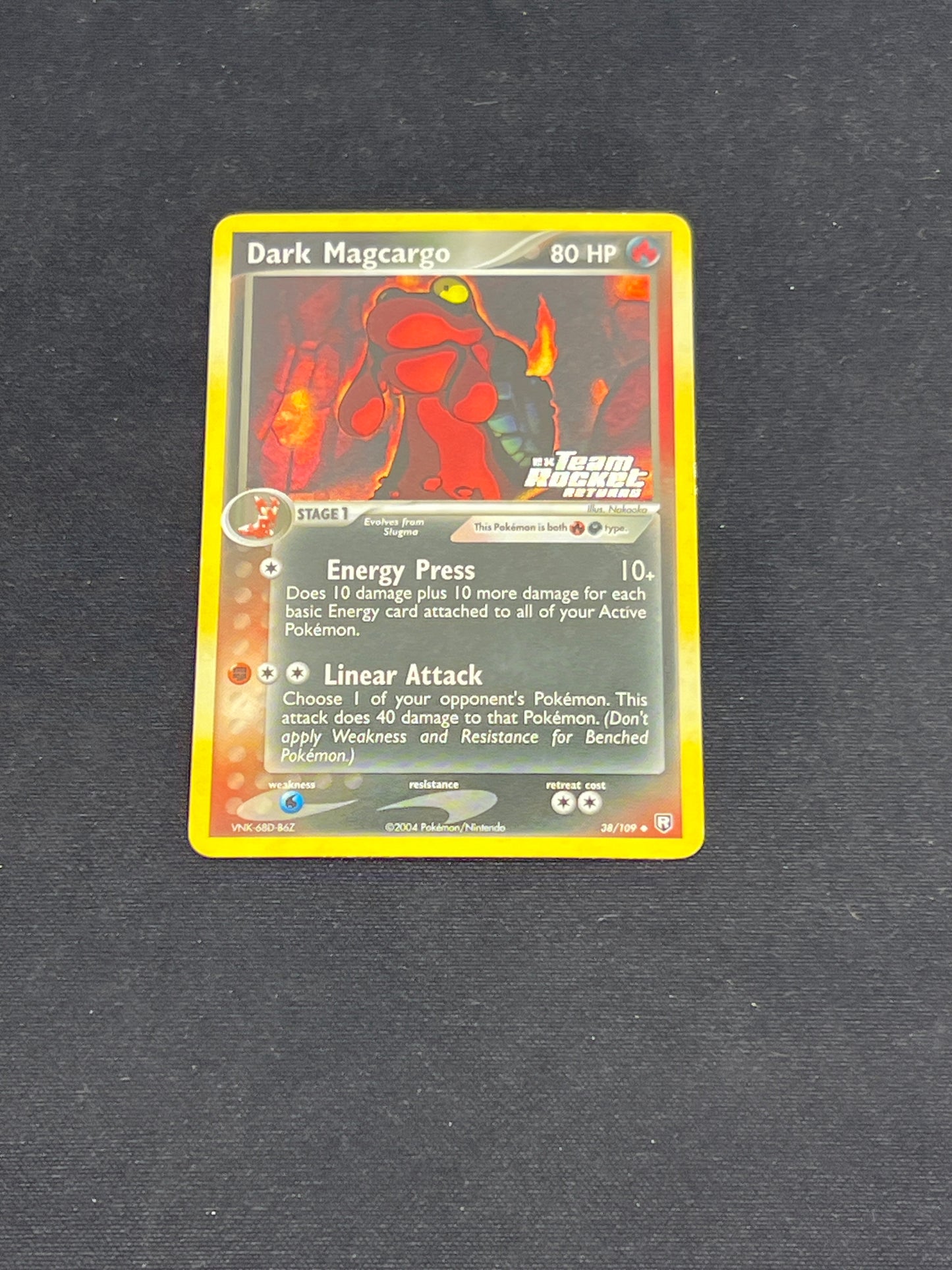 Auction Lot 269: Pokemon Cards Dark Macargo Reverse Holo Stamped EX Team Rocket Returns Condition Vary