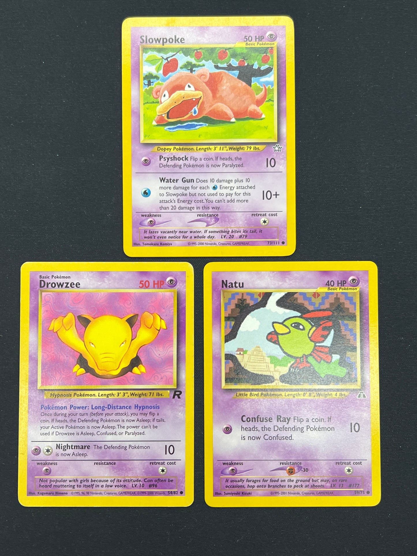 Auction Lot 403: Pokemon Cards Lot of 3 Assorted WOTC Psychic Types Conditions Vary