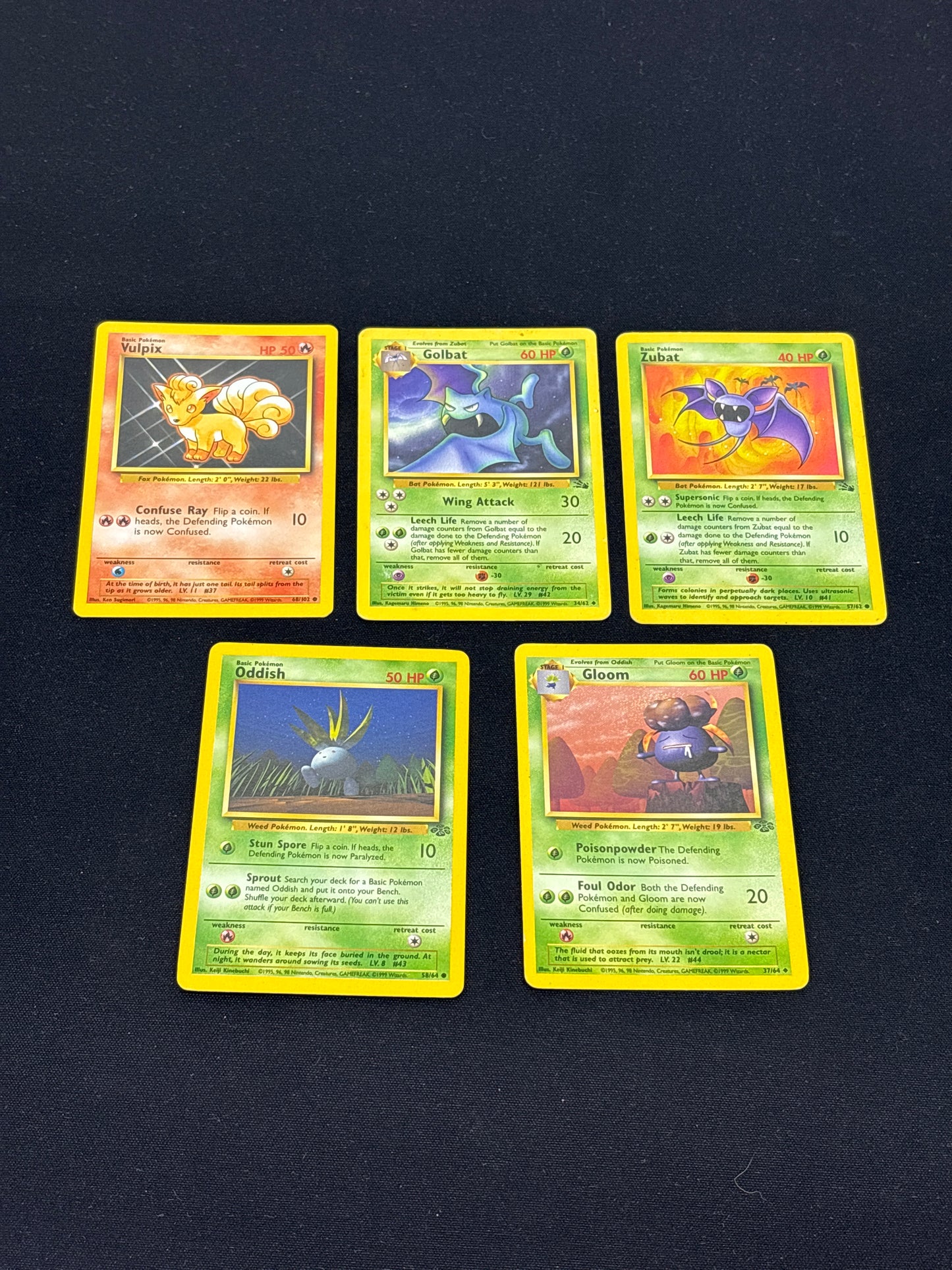 Auction Lot 344: Pokemon Cards Assorted Lot of 5 WOTC Era Commons Uncommons Conditions Vary