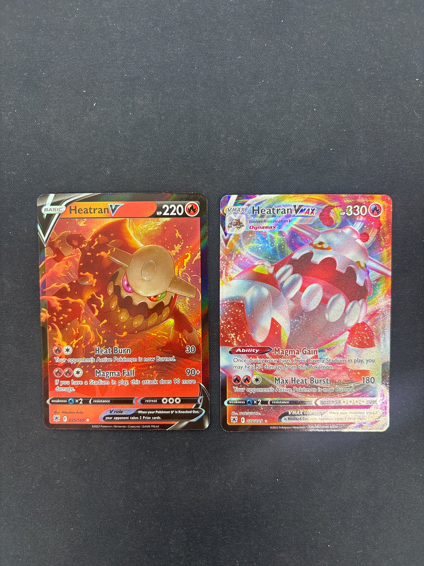 Auction Lot 98: Pokemon Cards Lot of 2 Heatran Full Arts Conditions Vary