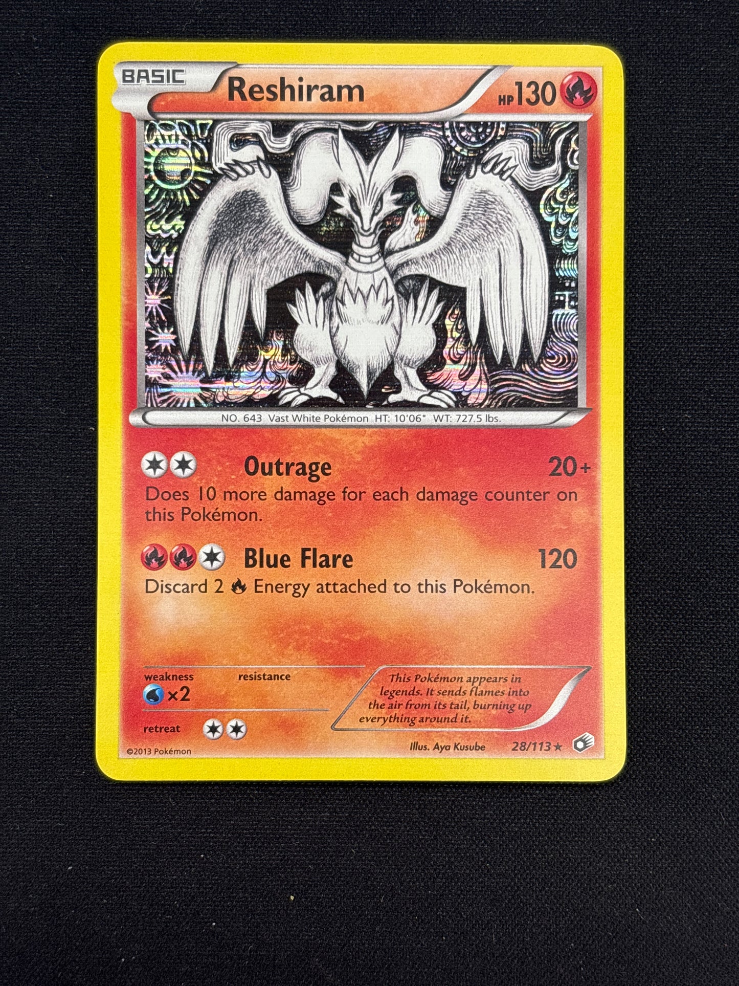 Auction Lot 48: Pokemon Card Reshiram Legendary Treasures Holo Conditions Vary