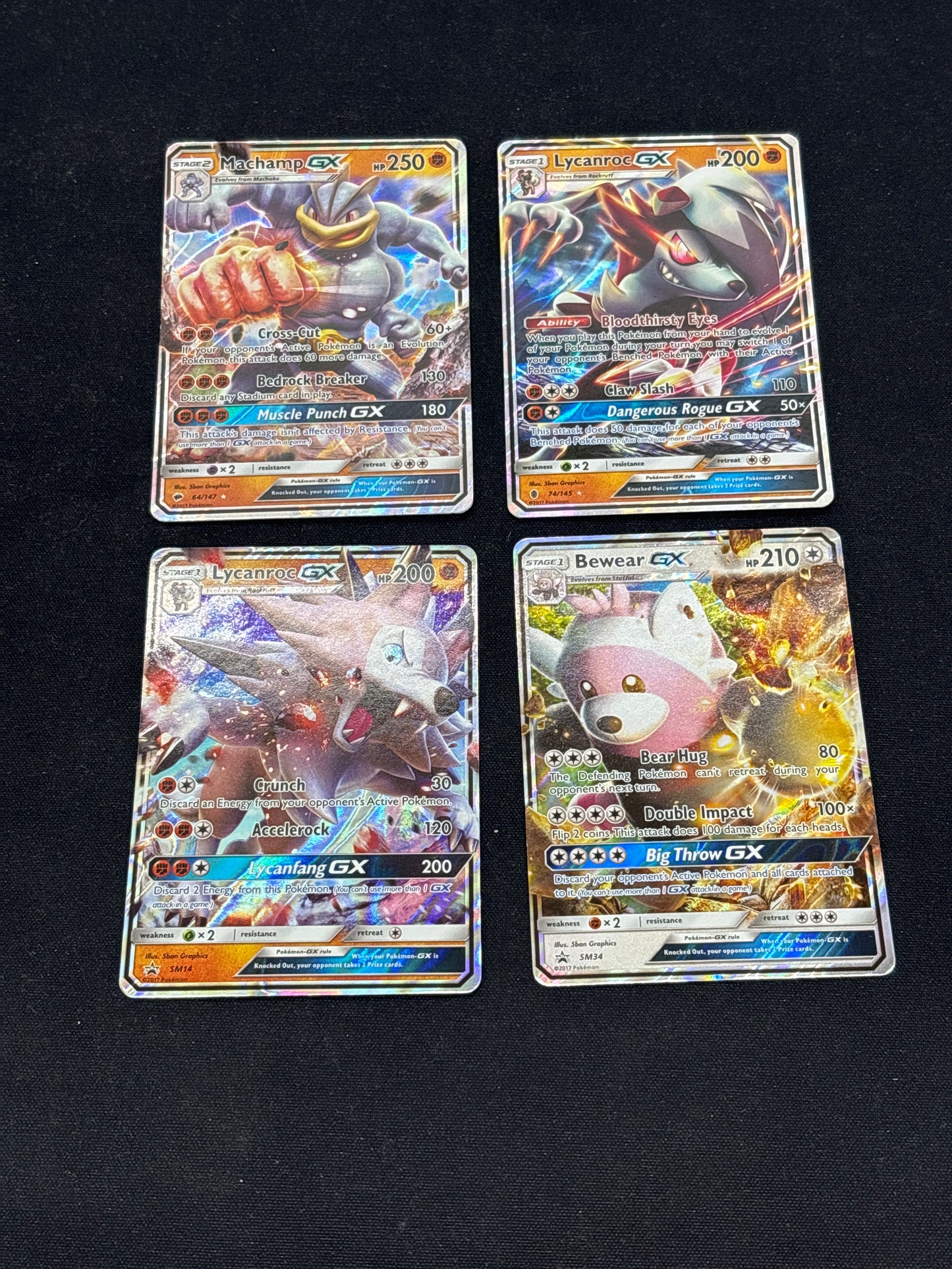 Auction Lot 19: Pokemon Cards Lot of 4 GX Full Arts Conditions Vary