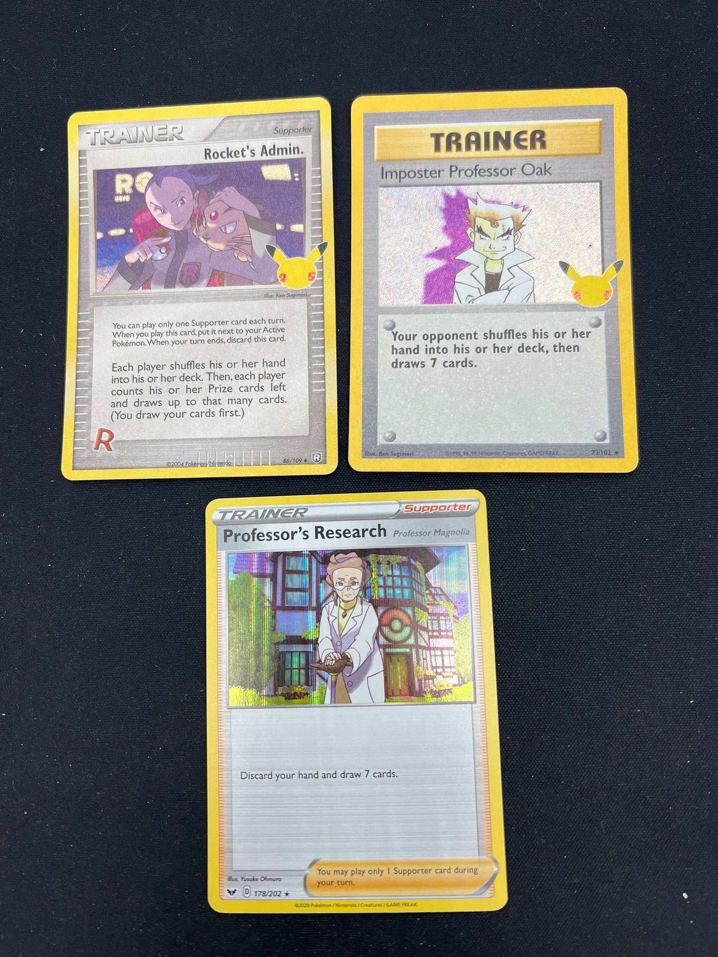 Auction Lot 295: Pokemon Cards Assorted Lot of 3 SWSH & Celebrations Trainer Holos Conditions Vary