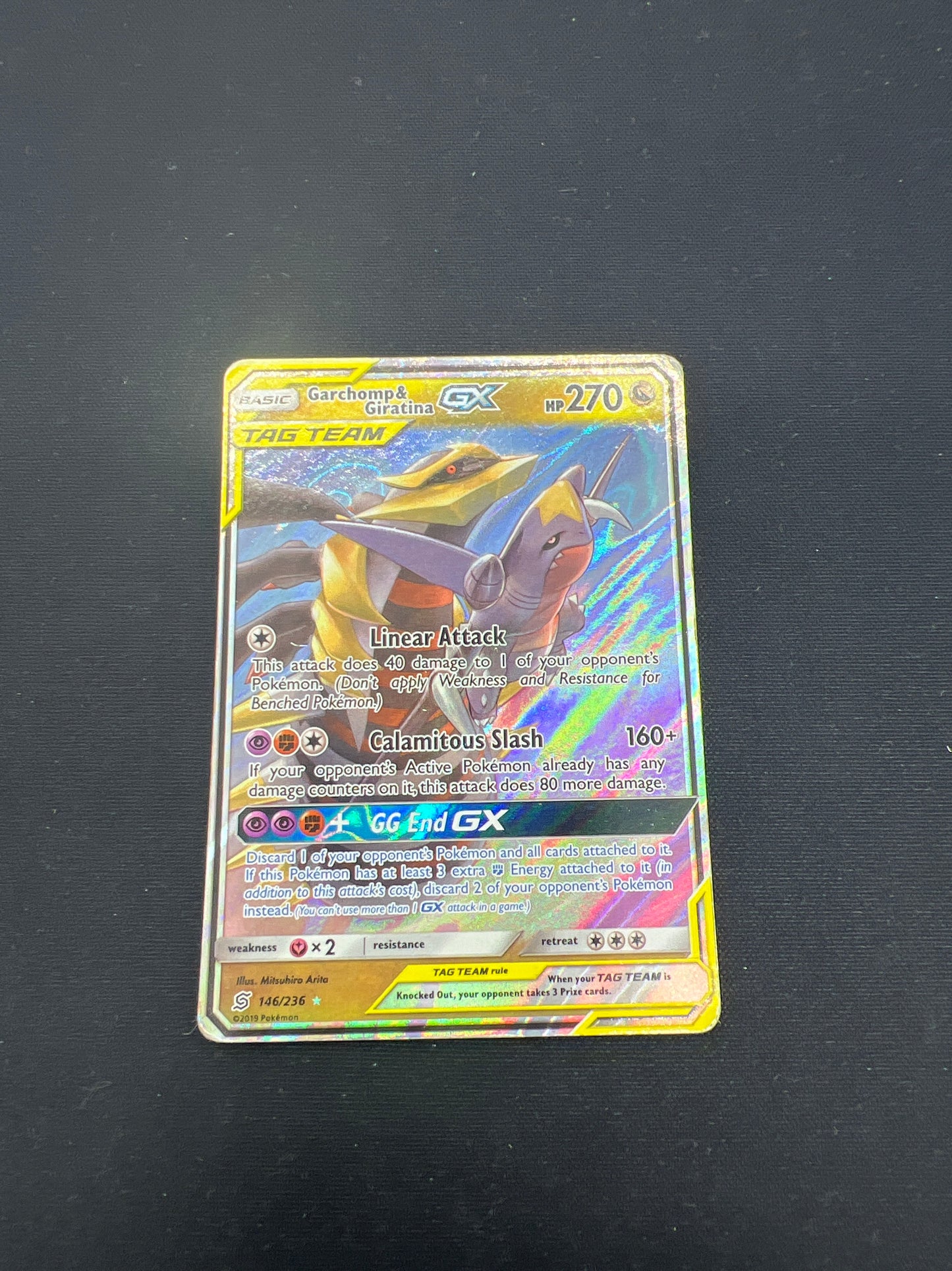 Auction Lot 31: Pokemon Cards Giratina & Garchomp GX Unified Minds Full Art Illustration Conditions Vary