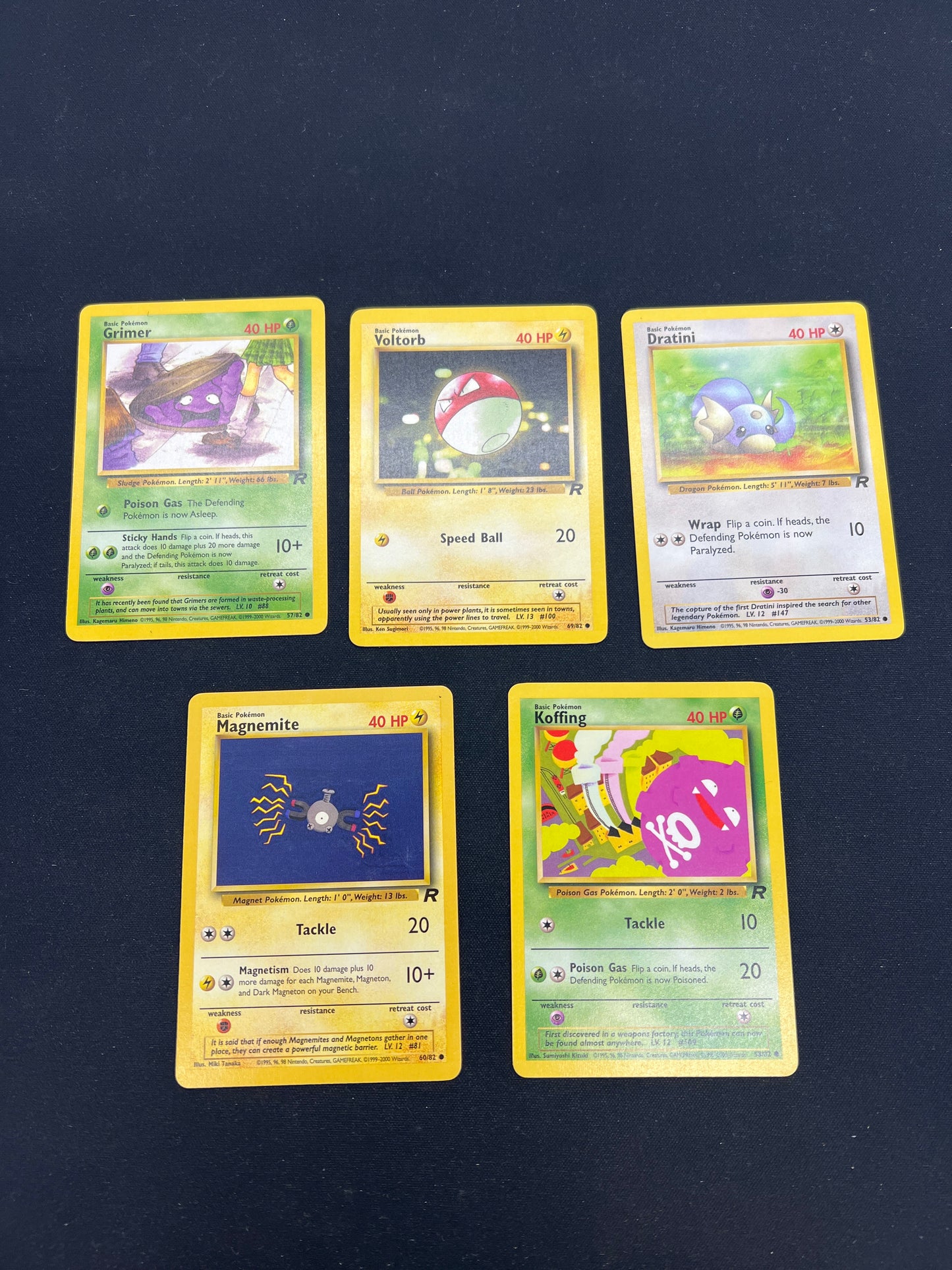 Auction Lot 164: Pokemon Cards Lot of 5 Team Rocket WOTC Non Commons Uncommons Conditions Vary