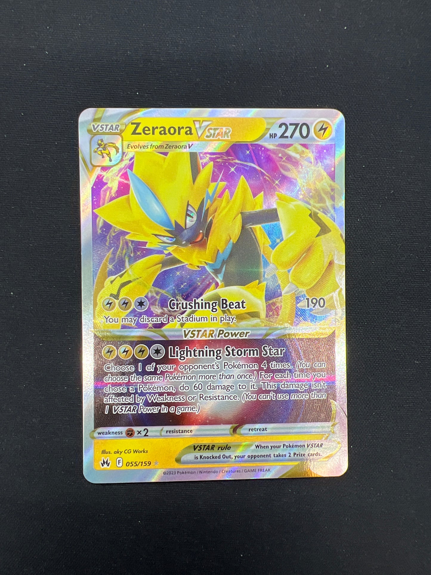 Auction Lot 240: Pokemon Card Zeraora VSTAR Crown Zenith Conditions Vary