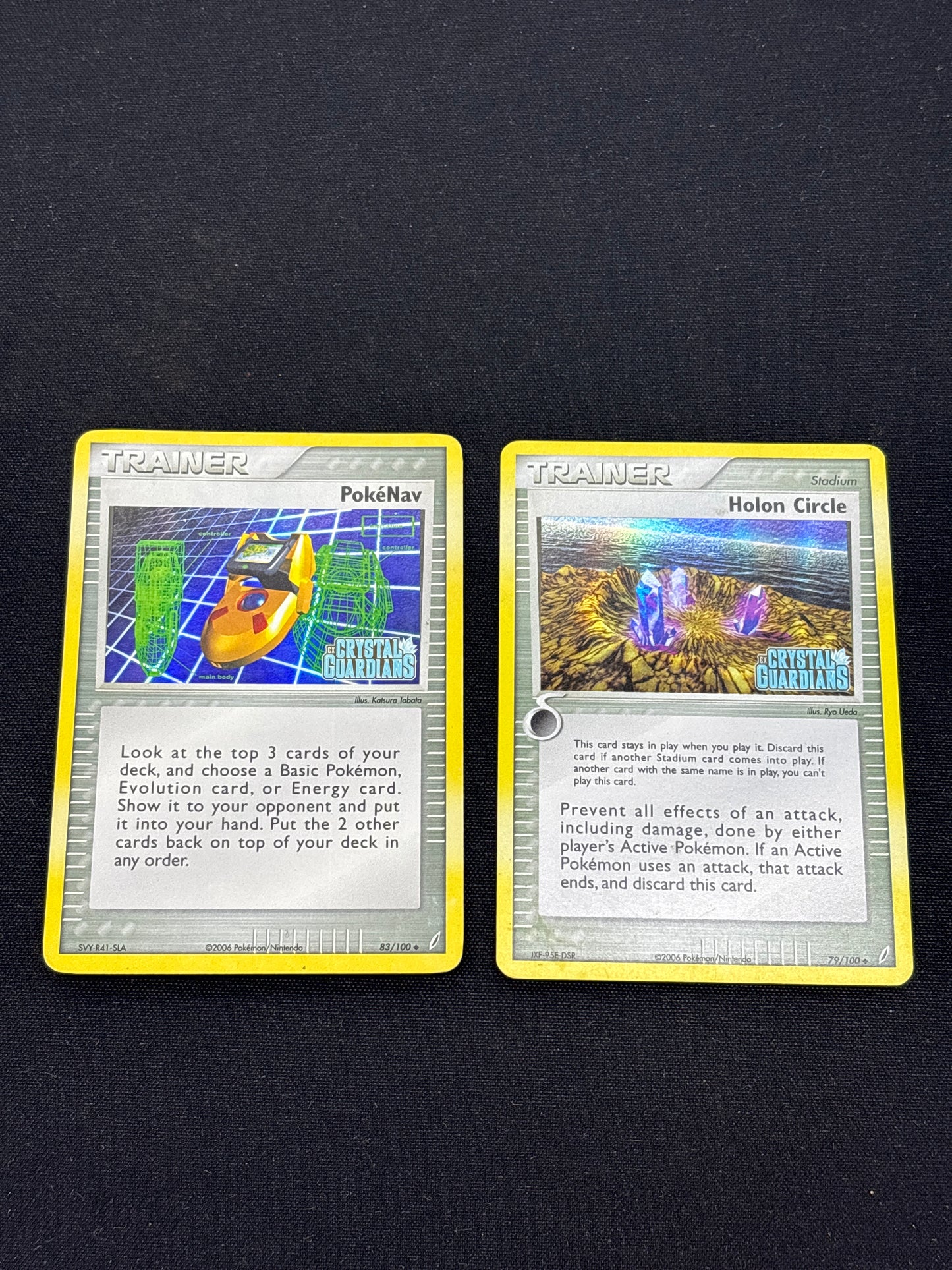 Auction Lot 69: Pokémon Cards Lot of 2 Crystal Guardians Stamped Holo Trainers Conditions Vary