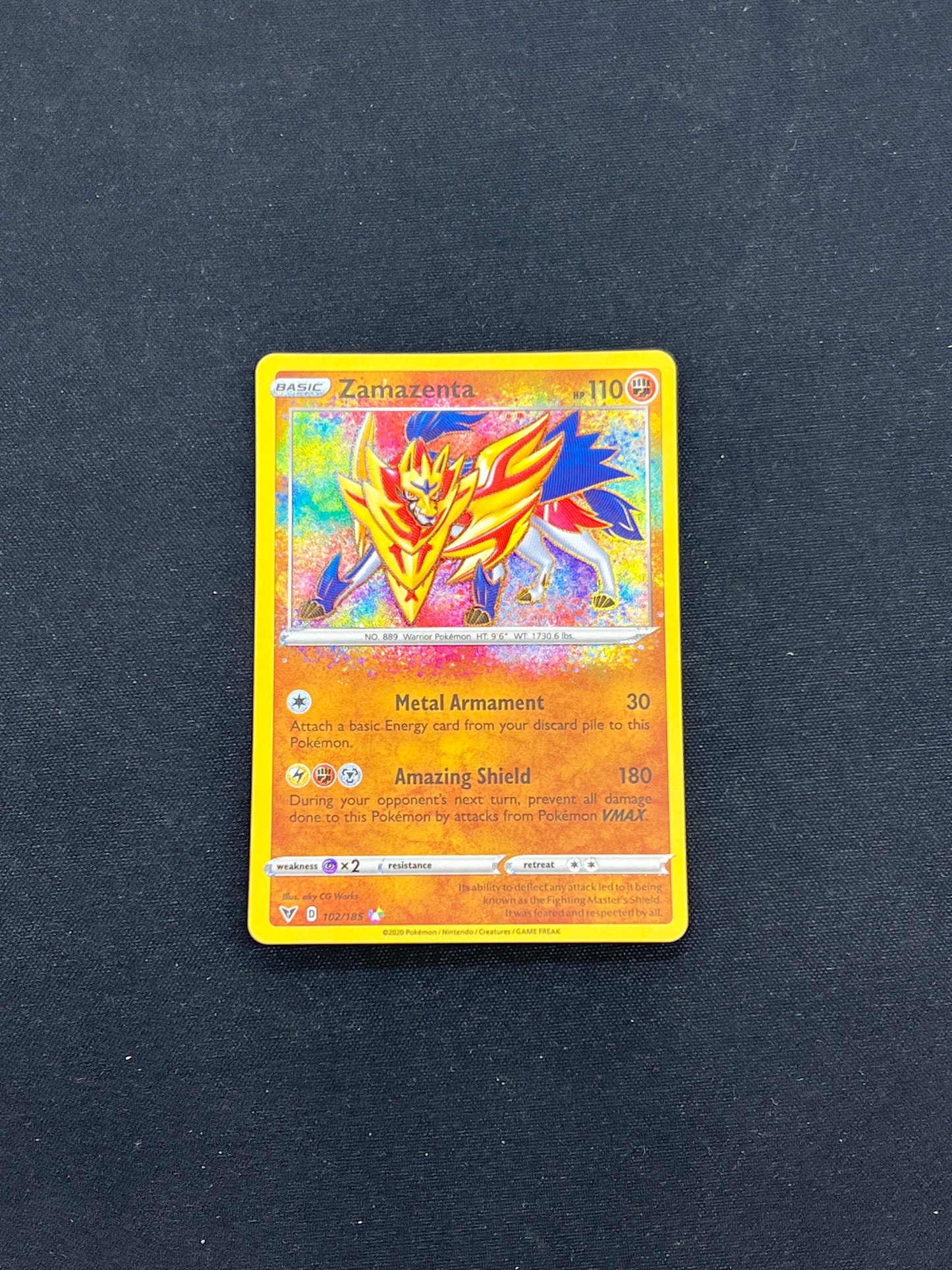 Auction Lot 356: Pokemon Cards Zamazenta Amazing Rare Vivid Voltage Conditions Vary