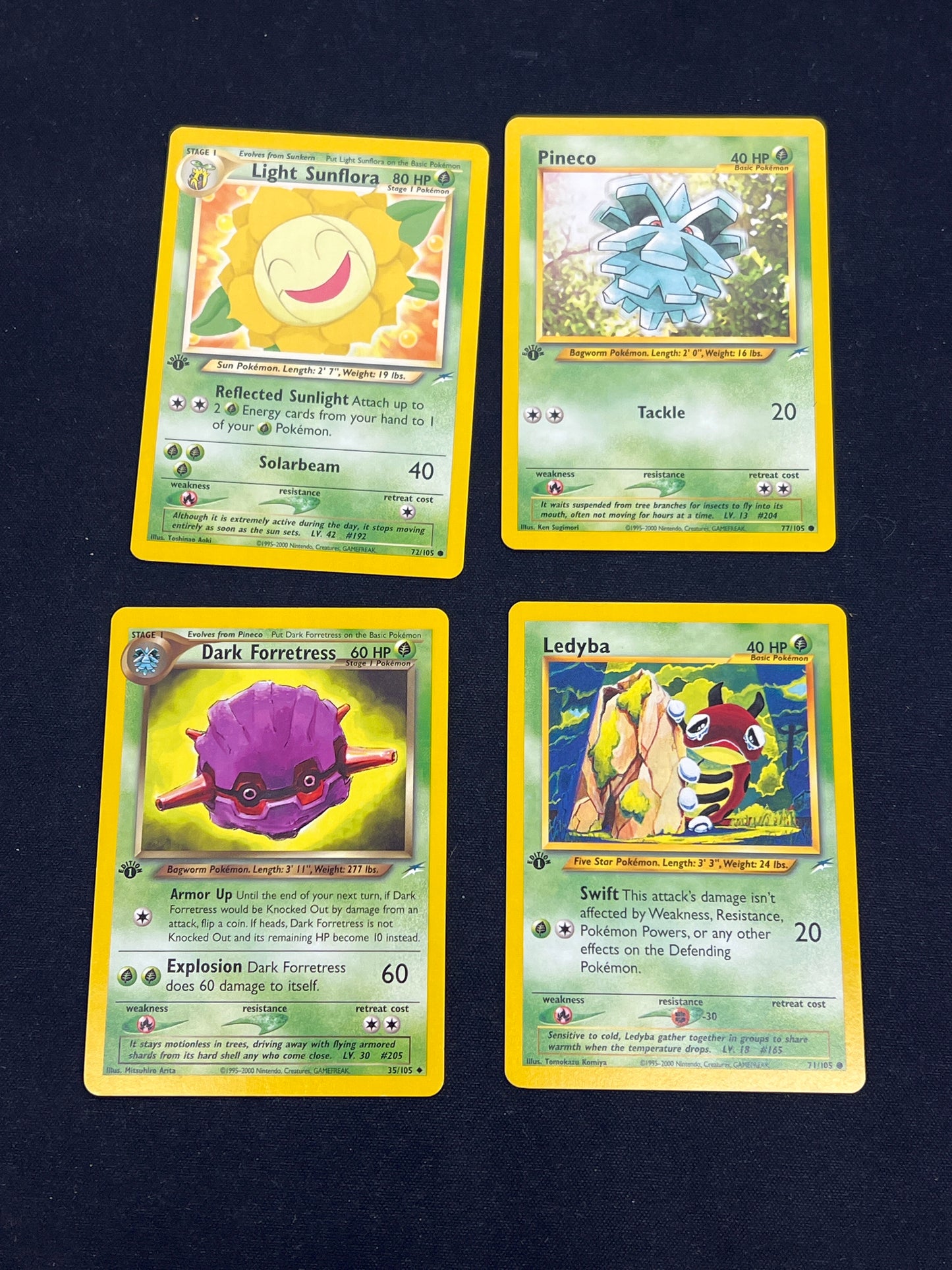 Auction Lot 46: Pokemon Cards Lot of 4 Assorted Grass Types 1st Edition Neo Destiny Conditions Vary